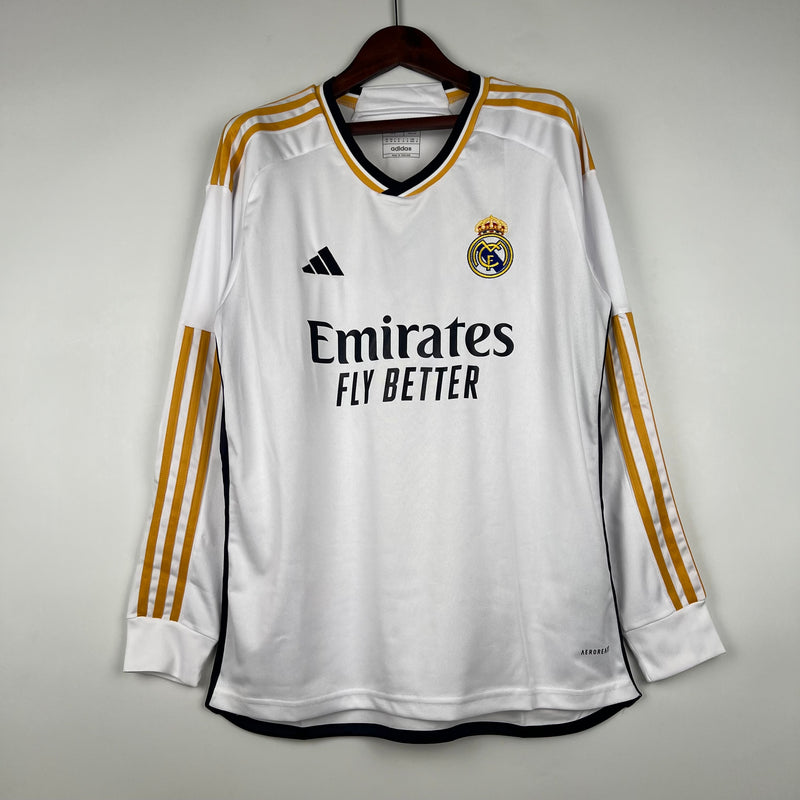 23/24 Manga Longa Real Madrid - Primeiro Uniforme