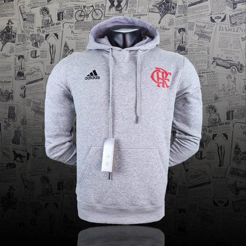 Moletom Flamengo Cinza Algodão Hoodie