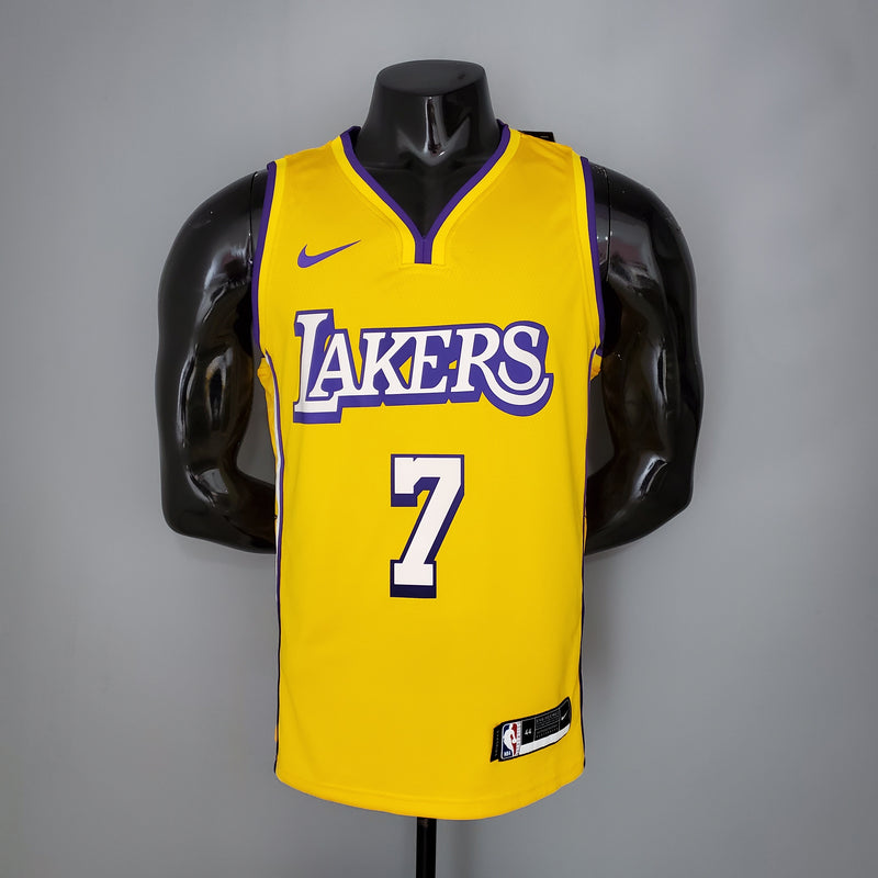 Los Angeles Lakers V-neck City Edition camisa amarela da NBA