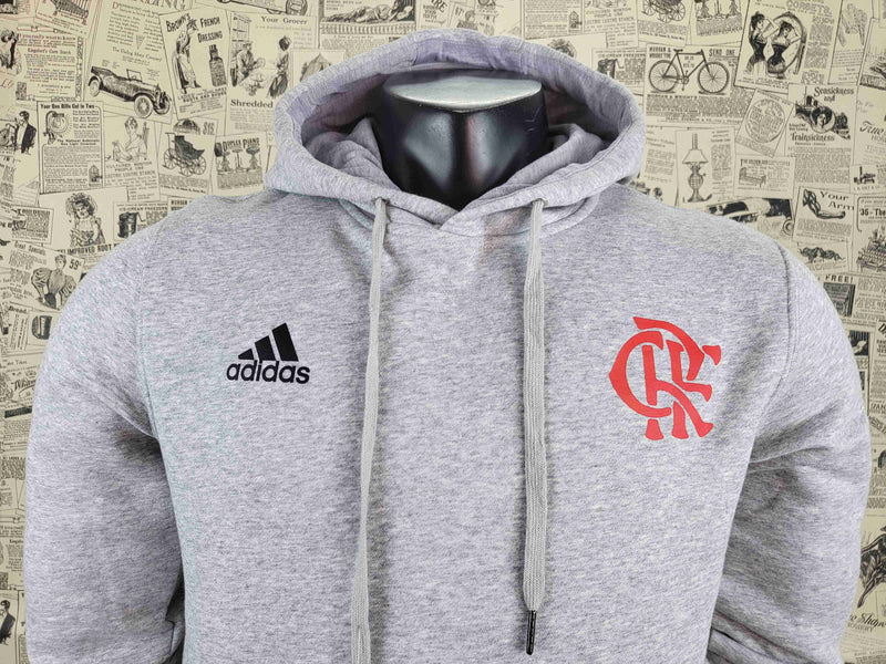 Moletom Flamengo Cinza Algodão Hoodie