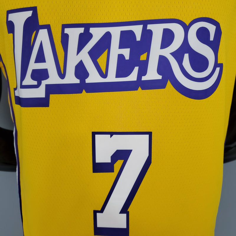 Los Angeles Lakers V-neck City Edition camisa amarela da NBA