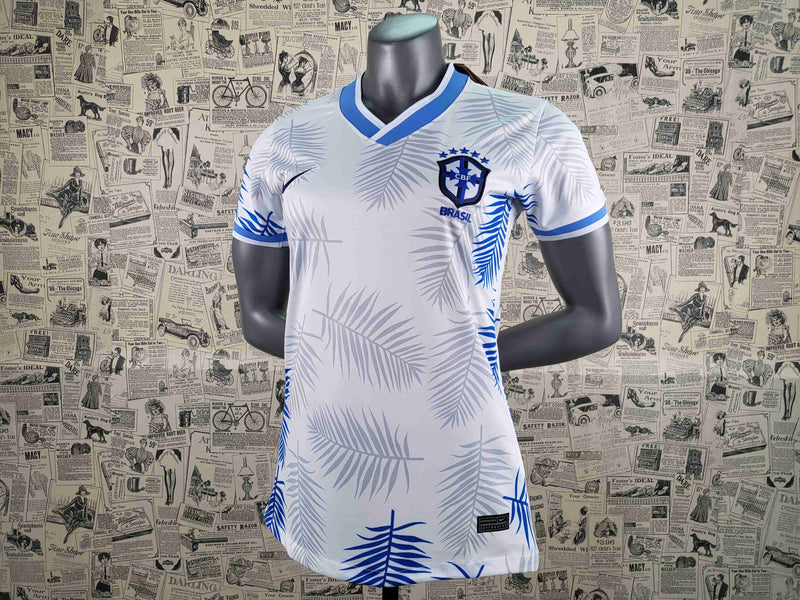 Seleção Brasileira Branco 2022/23 Feminino Camisa De Futebol