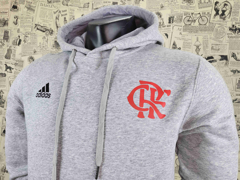 Moletom Flamengo Cinza Algodão Hoodie