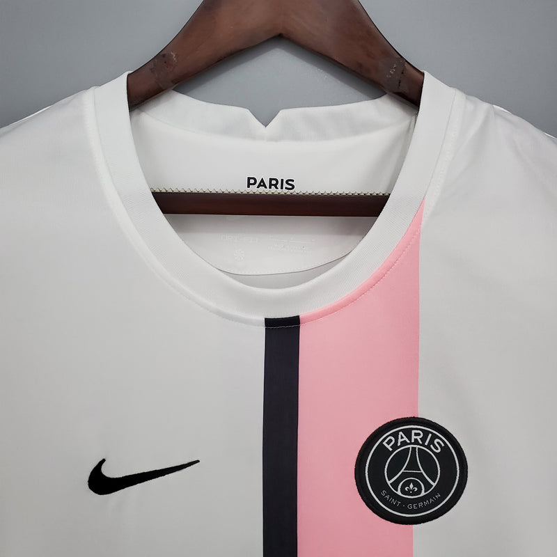 21/22 Feminina Paris Saint Germain - Branca com detalhes rosa e preto