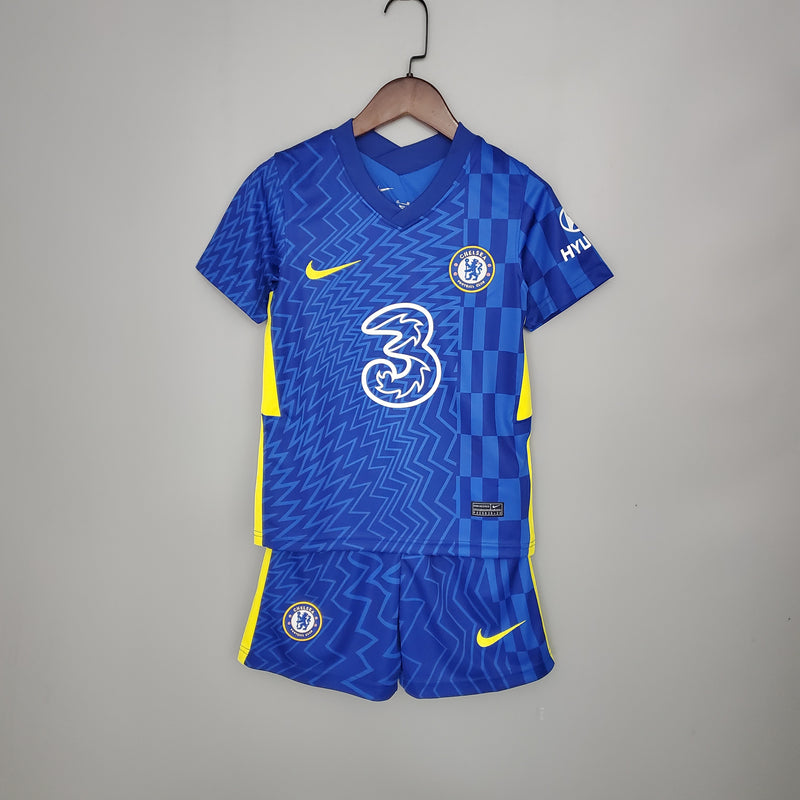 21/22 Conjunto Infantil Chelsea - Azul